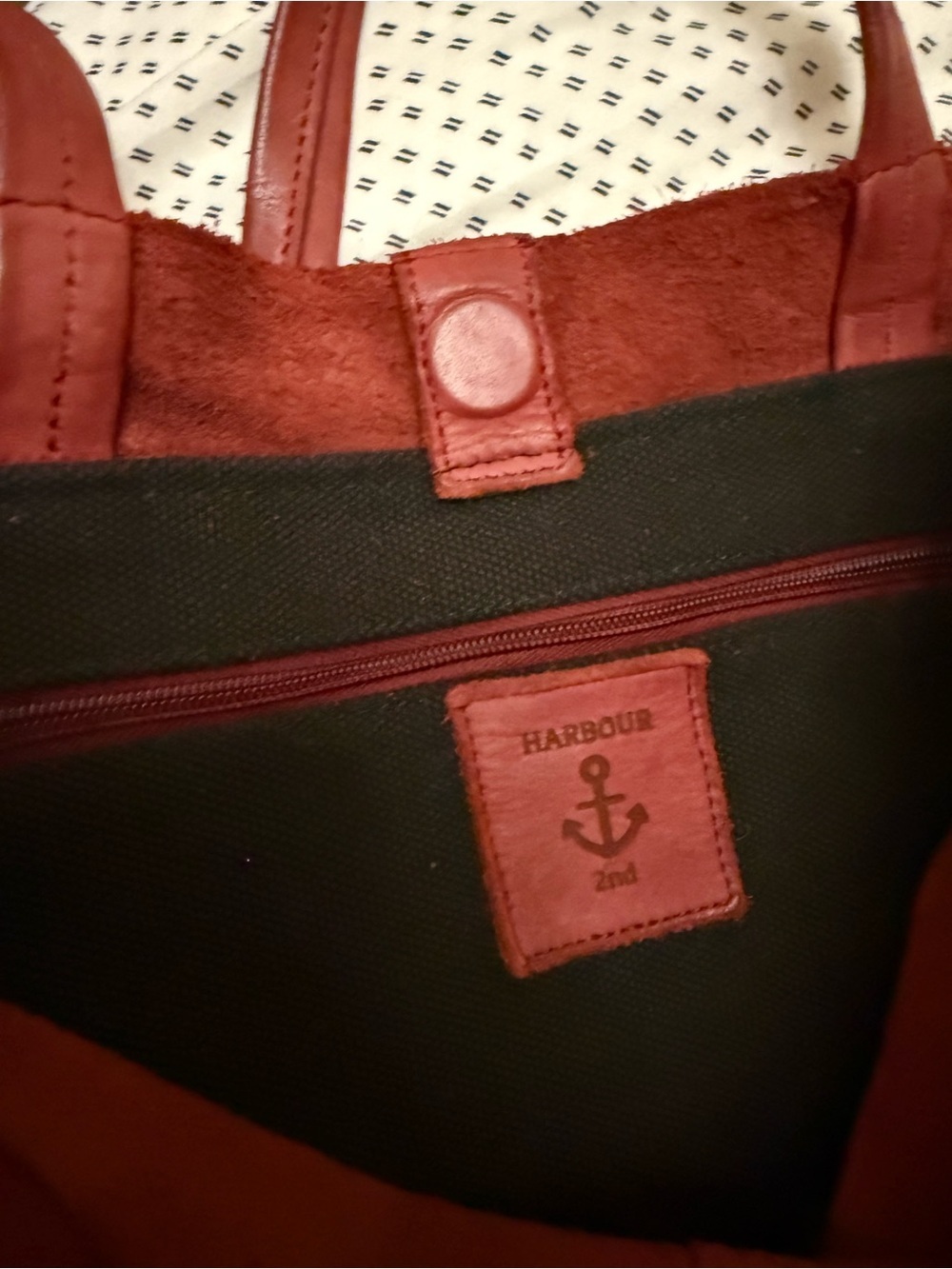 Harbour 2nd Elbe Leather Shopper Tote Bag - Picture 7 of 14